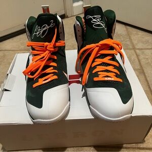 LEBRON 9. Signature High-Top Sneakers - Green and Orange